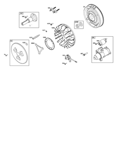 Flywheel, Ignition, And Starter Group Diagram and Parts List for 540477-2120-G1 400000 - 699999 Briggs and Stratton Engine